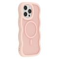 iPhone 14 Pro Bølgekant magnetisk hybrid cover - pink