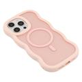 iPhone 14 Pro Bølgekant magnetisk hybrid cover - pink