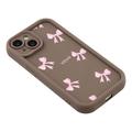 iPhone 14 Stilfuldt stødsikkert TPU cover med forhøjede kanter - Brun / Sløjfe