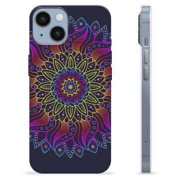 iPhone 14 TPU Cover - Farverig Mandala