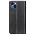 iPhone 14 Læderpung med Stativ - Sort