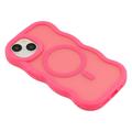 iPhone 14 Bølgekant magnetisk hybrid cover - hot pink