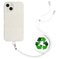 String Series iPhone 14 Biologisk Nedbrydeligt Cover med Strap - Hvid