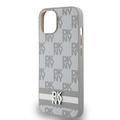 iPhone 15 DKNY Checkered Pattern and Stripe Cover