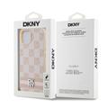 iPhone 15 DKNY Checkered Pattern and Stripe Cover - Pink