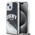 iPhone 15 DKNY Liquid Glitter Arch Logo Cover