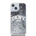 iPhone 15 DKNY Liquid Glitter Arch Logo Cover - Sort