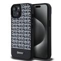 iPhone 15 DKNY Repeat Pattern Bottom Stripe Cover - MagSafe-kompatibel - Sort