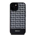 iPhone 15 DKNY Repeat Pattern Bottom Stripe Cover - MagSafe-kompatibel - Sort