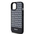 iPhone 15 DKNY Repeat Pattern Bottom Stripe Cover - MagSafe-kompatibel - Sort