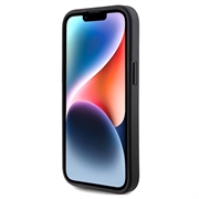 iPhone 15 Guess Fixed Glitter 4G Metal Logo Cover - Sort