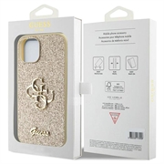 iPhone 15 Guess Fixed Glitter 4G Metal Logo Cover