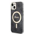 iPhone 15 Guess IML 4G Cover - MagSafe-kompatibel - sort