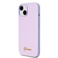 iPhone 15 Guess Iridescent Metal Script Hybrid Cover