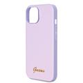 iPhone 15 Guess Iridescent Metal Script Hybrid Cover