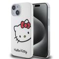 iPhone 15 Hello Kitty IML Kitty Hoved Cover - Hvid