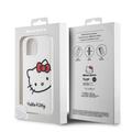 iPhone 15 Hello Kitty IML Kitty Hoved Cover - Hvid