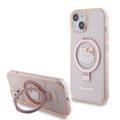 iPhone 15 Hello Kitty IML Ringstand Glitter MagSafe Cover - Pink