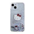 iPhone 15 Hello Kitty Liquid Glitter Charms Cover - Gennemsigtig