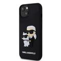 iPhone 15 Karl Lagerfeld 3D-gummi Karl & Choupette NFT-etui - sort