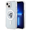 iPhone 15 Karl Lagerfeld IML Glitter Karl & Choupette MagSafe Cover - Klar
