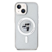 iPhone 15 Karl Lagerfeld IML Glitter Karl & Choupette MagSafe Cover