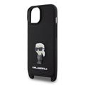 iPhone 15 Karl Lagerfeld Saffiano Crossbody Metal Iconic Case - Sort