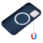 iPhone 15 Liquid Silikone Cover - MagSafe Kompatibel - Mørkeblå