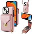 iPhone 15 Plus Alt-i-et cover med pung og rem - Rødguld