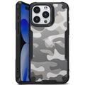 iPhone 15 Plus Anti-Shock Hybrid Cover - Camouflage - Sort