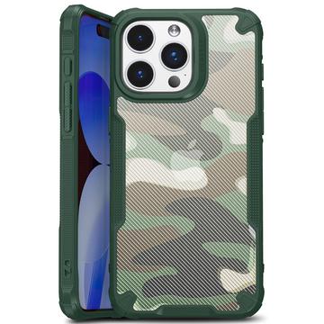 iPhone 15 Plus Anti-Shock Hybrid Cover - Camouflage - Grøn