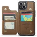 iPhone 15 Plus Caseme C22-etui RFID-kortpung - brun