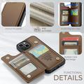 iPhone 15 Plus Caseme C22-etui RFID-kortpung - brun