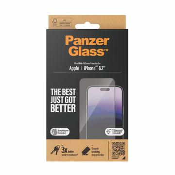 iPhone 15 Plus PanzerGlass Ultra-Wide Fit EasyAligner Hærdet Glas - Sort Kant