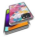iPhone 15 Plus Stilfuld Ultra-Slim TPU Cover - Regnbue Rhombus