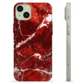 iPhone 15 Plus TPU Cover - Rød Marmor