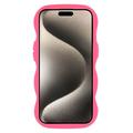 iPhone 15 Plus/14 Plus Bølgekant magnetisk hybrid cover - hot pink