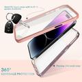 iPhone 15 Pro Ahastyle WE13 360 Beskyttelse Hybrid Cover - Lilla marmor
