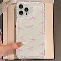 iPhone 15 Pro TPU-cover med sløjfe - lyserød / klar