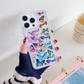 iPhone 15 Pro Sommerfugl TPU Cover med Ringholder - farverig