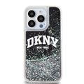 iPhone 15 Pro DKNY Liquid Glitter Arch Logo Cover - Sort