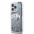 iPhone 15 Pro DKNY Liquid Glitter Arch Logo Cover - Sort