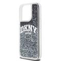 iPhone 15 Pro DKNY Liquid Glitter Arch Logo Cover - Sort