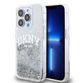 iPhone 15 Pro DKNY Liquid Glitter Arch Logo Cover - Transparent
