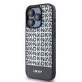 iPhone 15 Pro DKNY Repeat Pattern Bottom Stripe Cover - MagSafe-kompatibel - Sort
