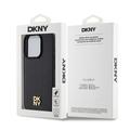 iPhone 15 Pro DKNY Repeat Pattern Stack Logo Cover - MagSafe-kompatibel - Sort