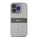 iPhone 15 Pro DKNY Repeat Pattern Tonal Stripe Cover - Beige
