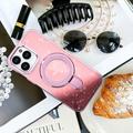 iPhone 15 Pro Glitter Hybrid Cover med Kickstand - MagSafe-kompatibel - Pink