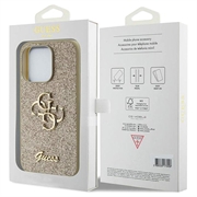 iPhone 15 Pro Guess Fixed Glitter 4G Metal Logo Cover