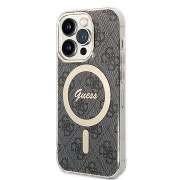iPhone 15 Pro Guess IML 4G-etui - MagSafe-kompatibel - sort